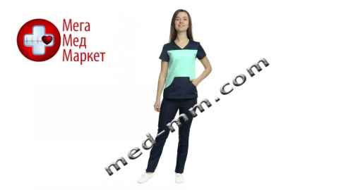 Купить Медицинский костюм Сидней мятный/синий №1062 цена, характеристики, отзывы